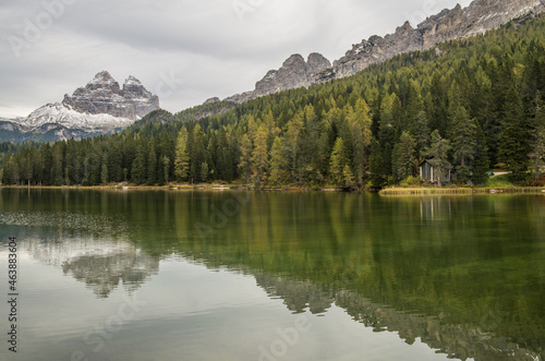Scenic landscape of Dolomites in Italy during autumn time © Olja