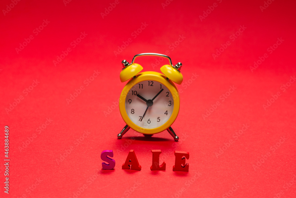 Sale text on a red bacground. Copy space. Sale text on a red bacground. Copy space.