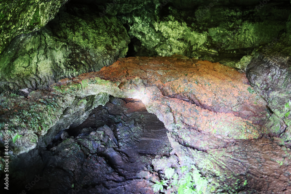 The tunnel of Lava Furna De Frei Matias, Pico island, Azores The tunnel of Lava Furna De Frei Matias, Pico island, Azores