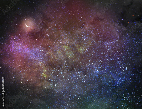 Fototapeta Naklejka Na Ścianę i Meble -  Night sky with stars as background. Universe