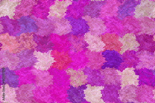 ピンクや紫の不規則な色面模様