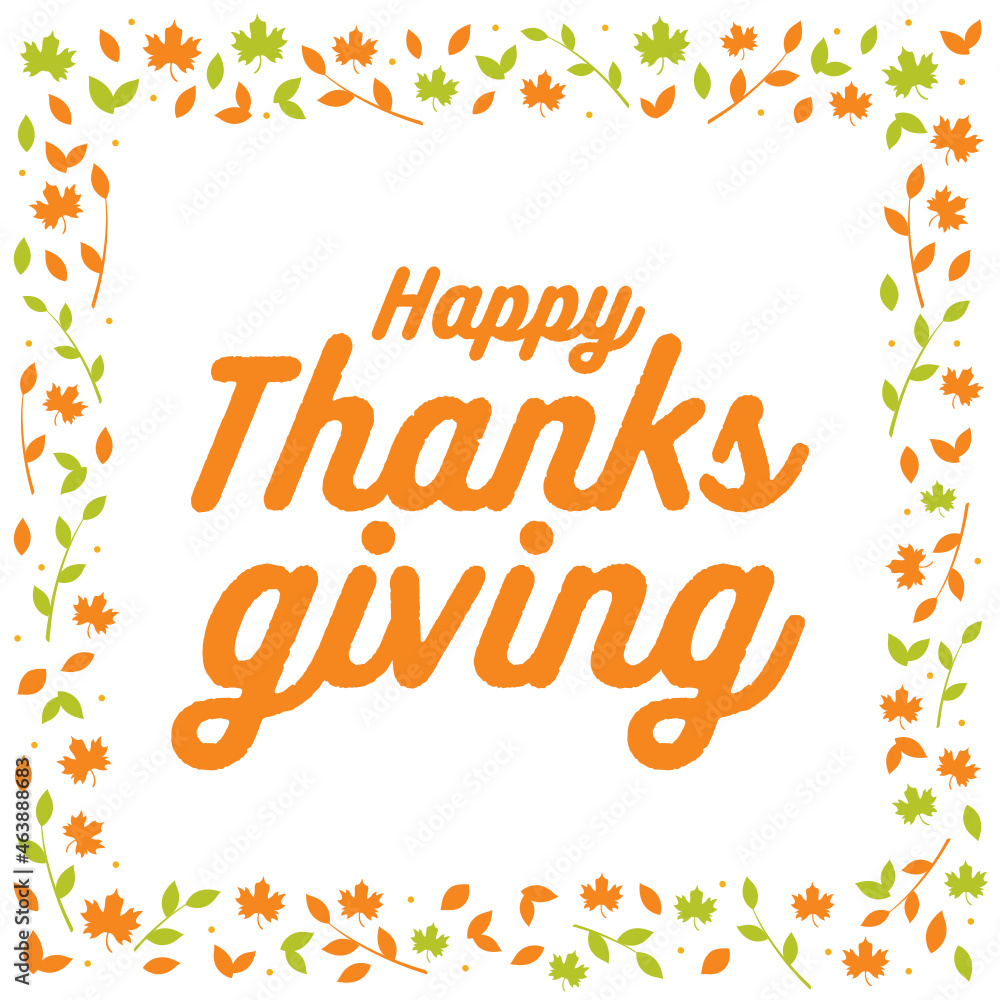 Fototapeta premium Happy Thanksgiving. Thanksgiving Banner, Thanksgiving Background, Thanksgiving Text, Holiday Greeting Card, Be Thankful Vector Illustration Background