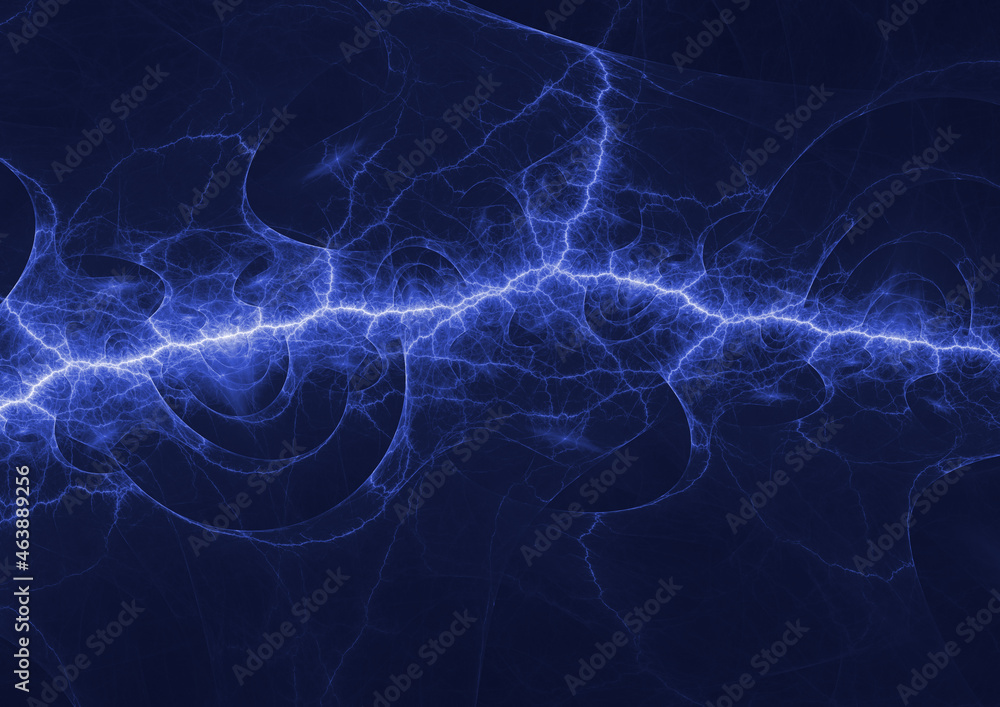 Blue fractal lightning background, electrical abstract Blue fractal lightning background, electrical abstract
