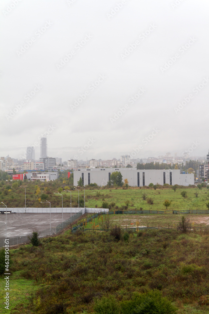 Panoramica, panoramic, vista, view o skyline de la ciudad de Sofia en el pais de Bulgaria
