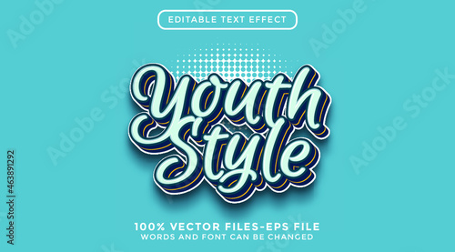 youth style - illustrator editable text effect Premium Vector
