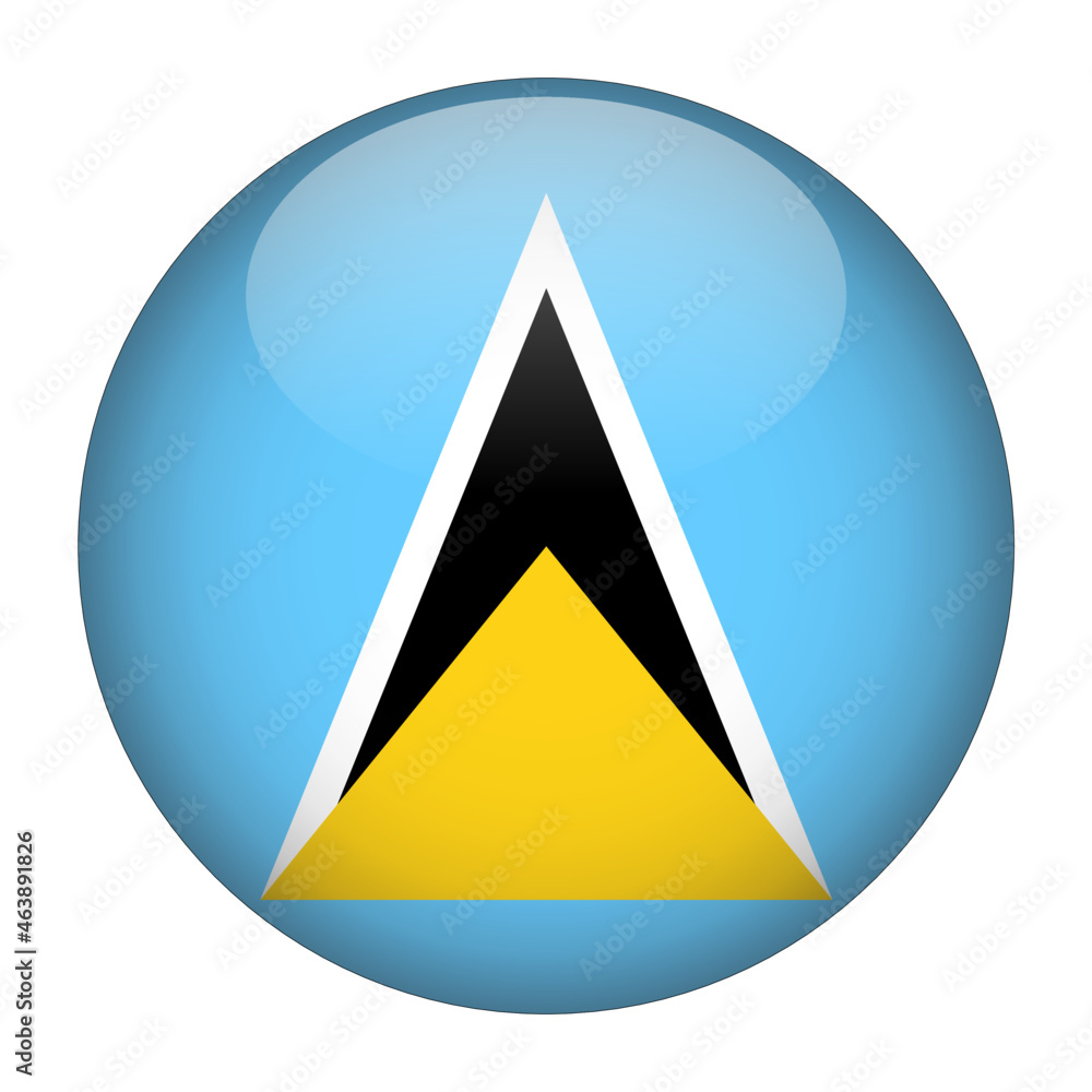 Saint Lucia 3D Rounded Country Flag button Icon Saint Lucia 3D Rounded Country Flag button Icon