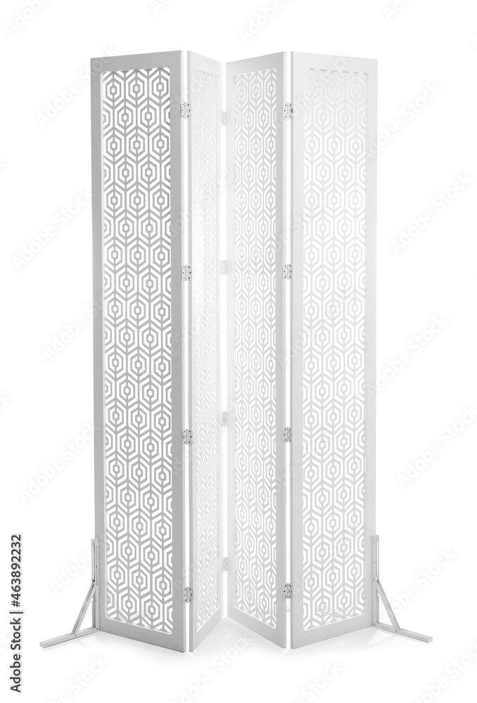 Folding screen isolated on white. Interior element Folding screen isolated on white. Interior element