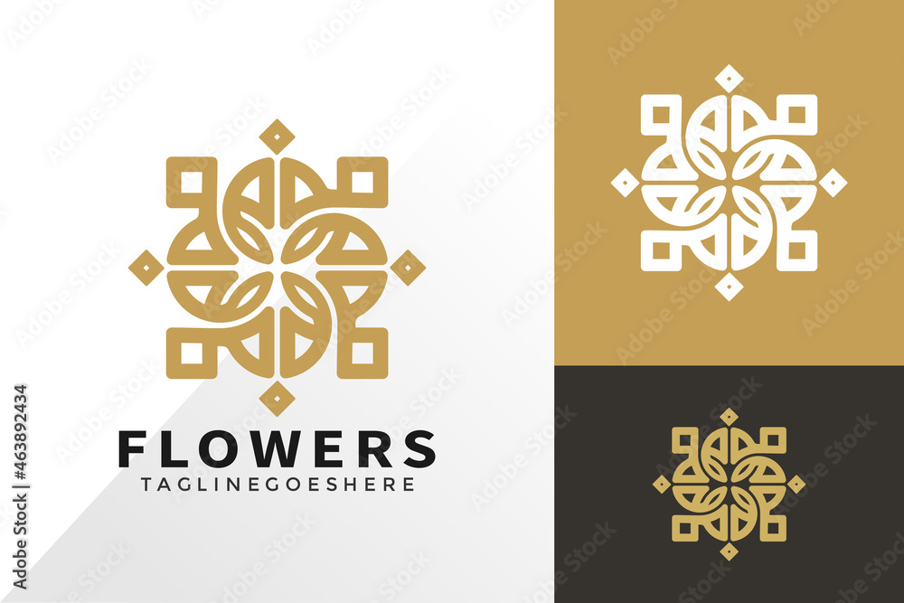 Flower ornamental logo and icon design vector concept for template Flower ornamental logo and icon design vector concept for template