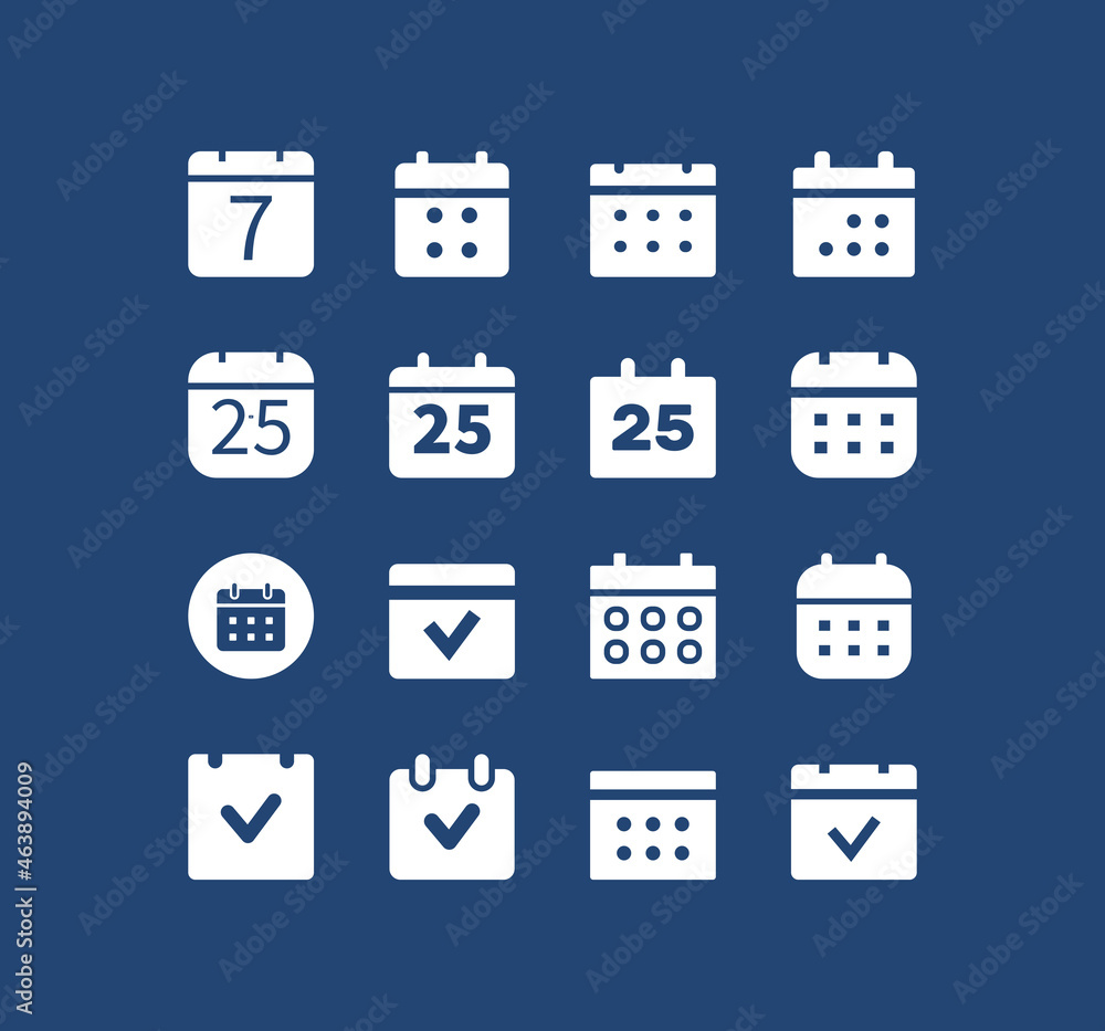Calendar vector line icon set.