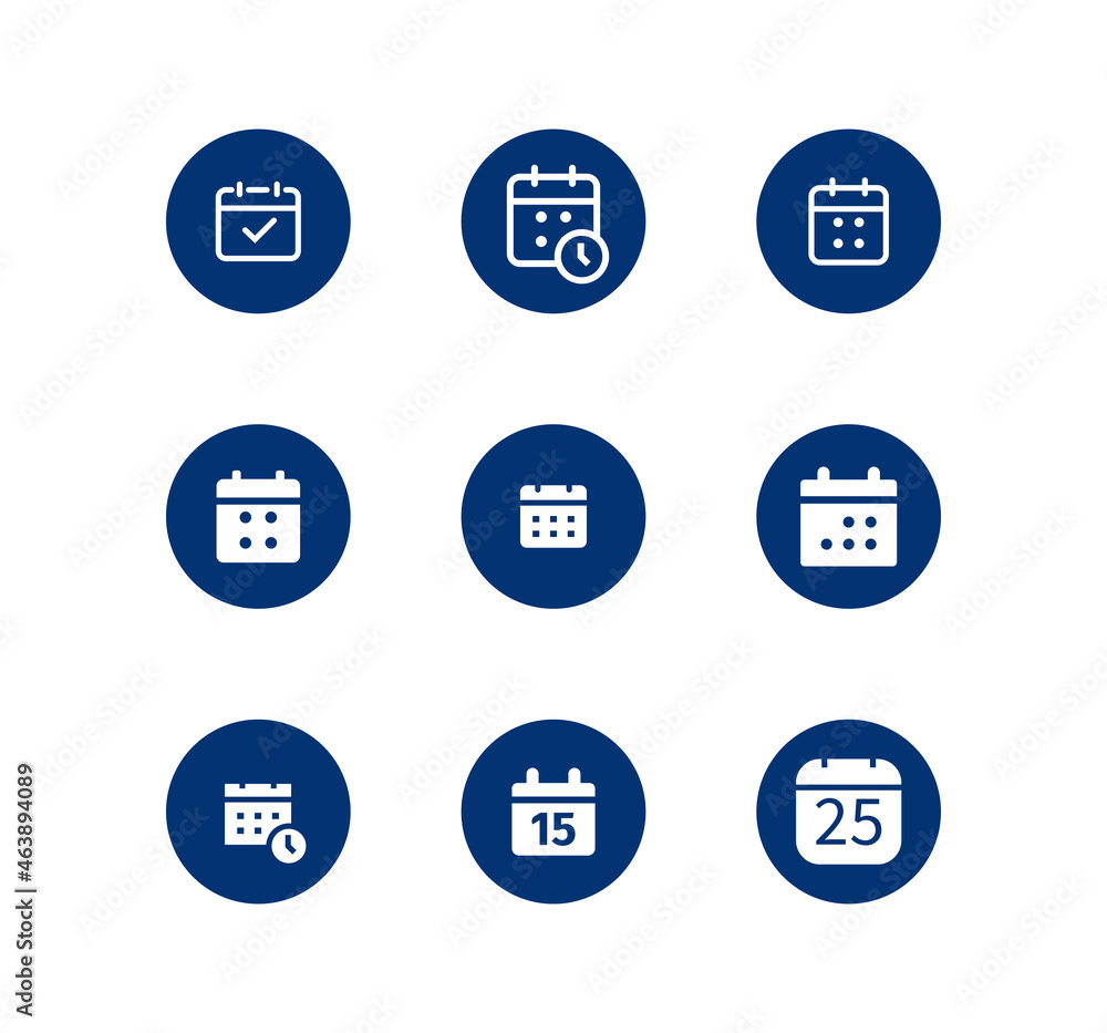 Calendar vector line icon set. Calendar vector line icon set.