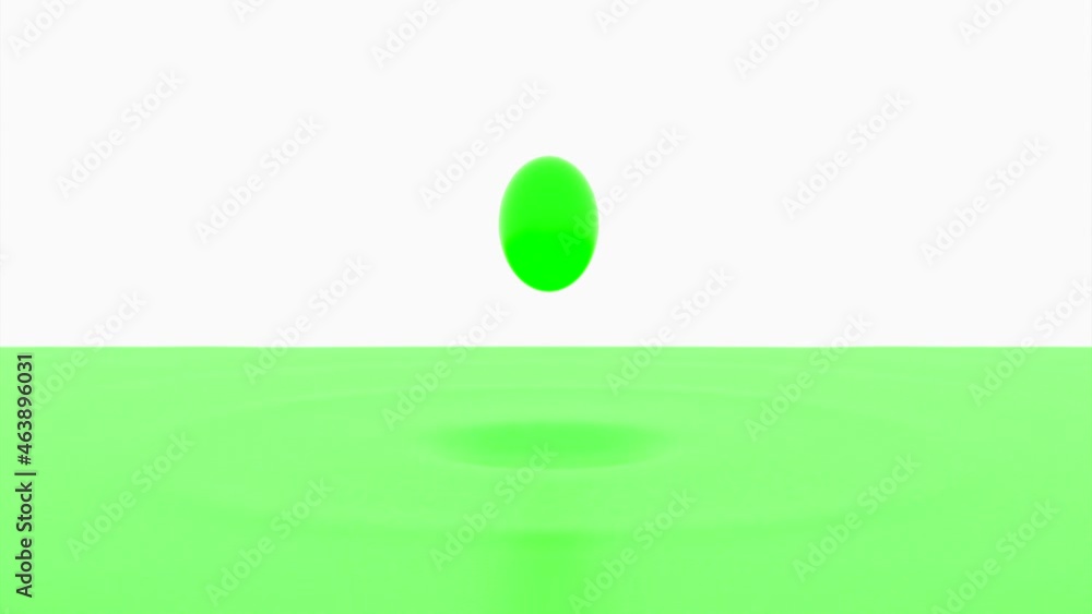Vidéo Stock Bouncing colored ball on water surface. Design. Looped