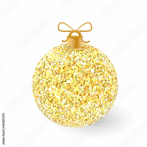 Christmas background with  christmas ball glitter for New Year and Christmas design. Shining ball symbol. Vector illustration