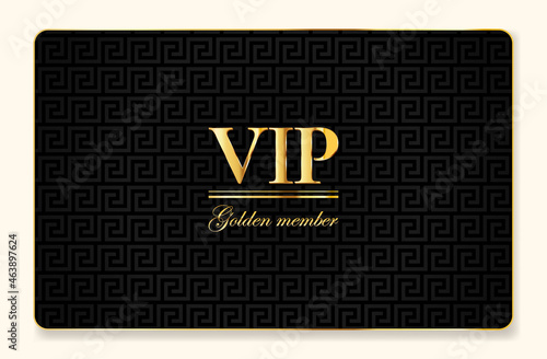 Gold member VIPcard template in classic style. For luxury clubs, boutiques, casinos and other premium establishments.