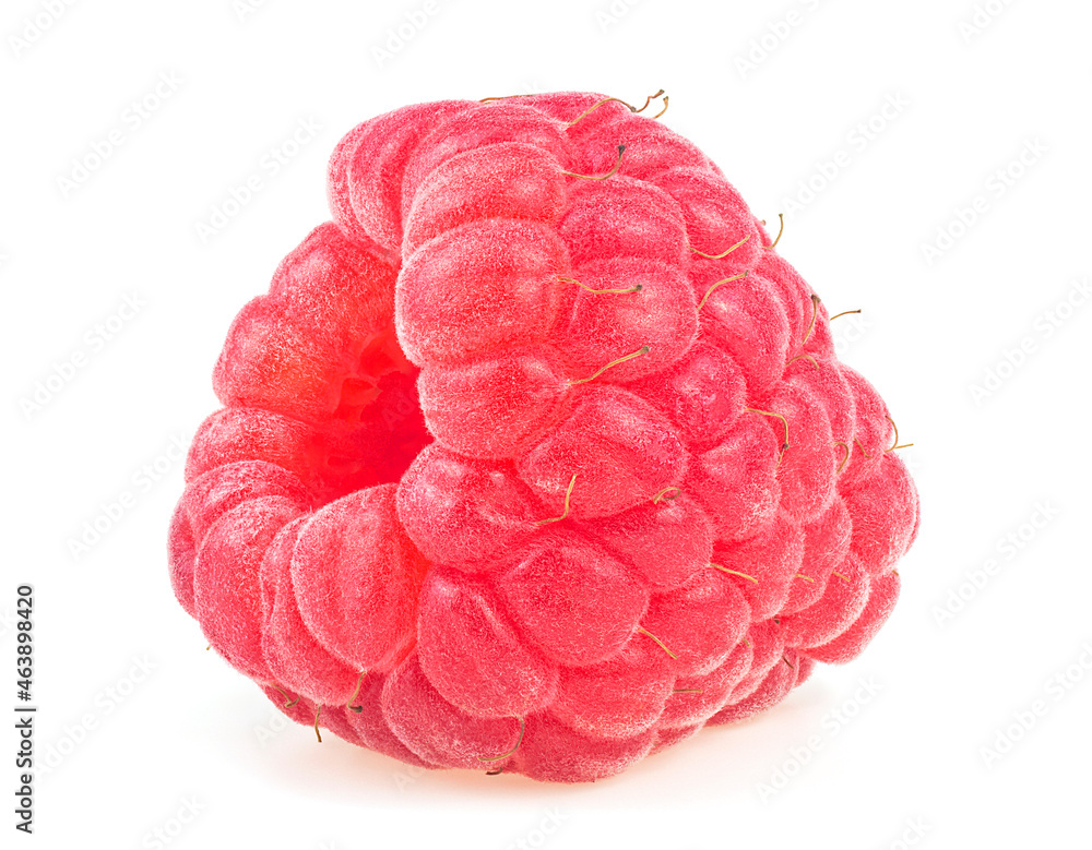 Ripe red raspberry isolated on a white background Ripe red raspberry isolated on a white background