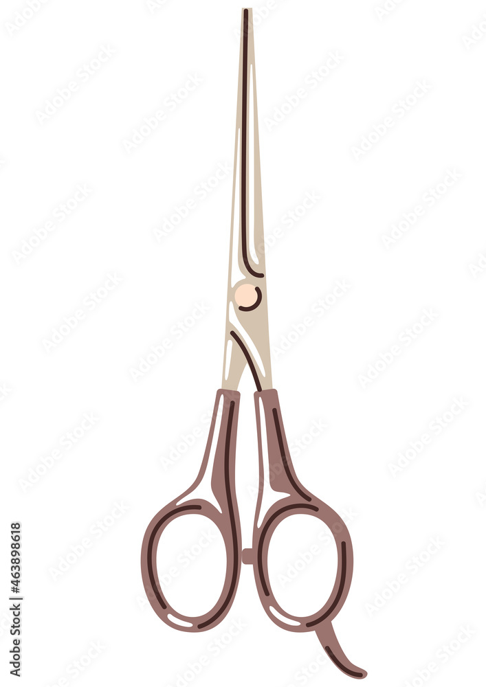 Barber illustration of professional hair scissors. Hairdressing item. Barber illustration of professional hair scissors. Hairdressing item.