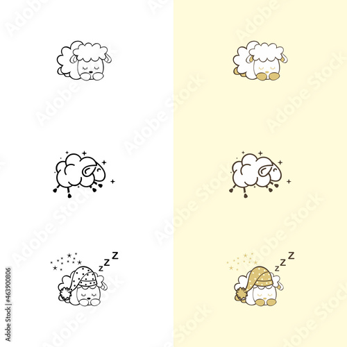 sheep logo icon design. Cute sheep. vector illustration.