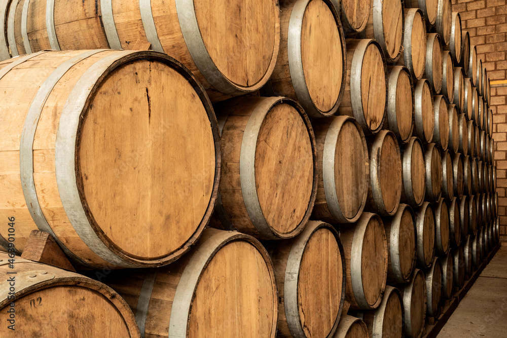 Wine barrels on old cellar Wine barrels on old cellar