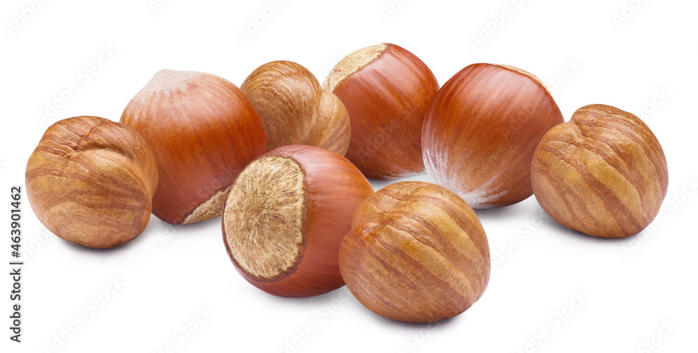 Delicious hazelnuts, isolated on white background Delicious hazelnuts, isolated on white background