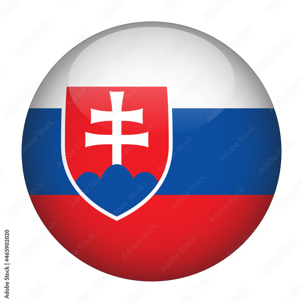 Slovakia 3D Rounded Country Flag button Icon