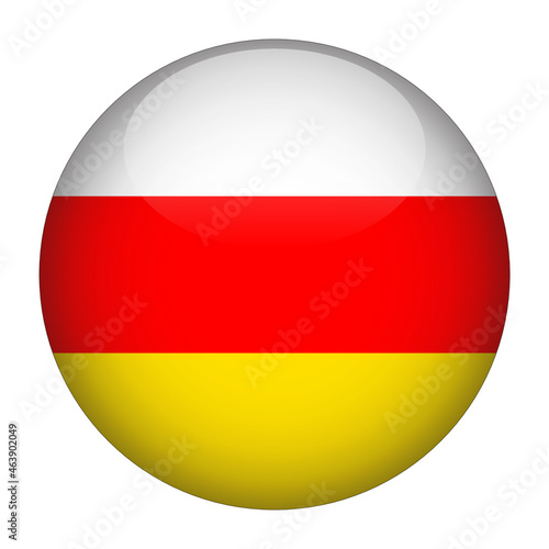 South Ossetia 3D Rounded Country Flag button Icon