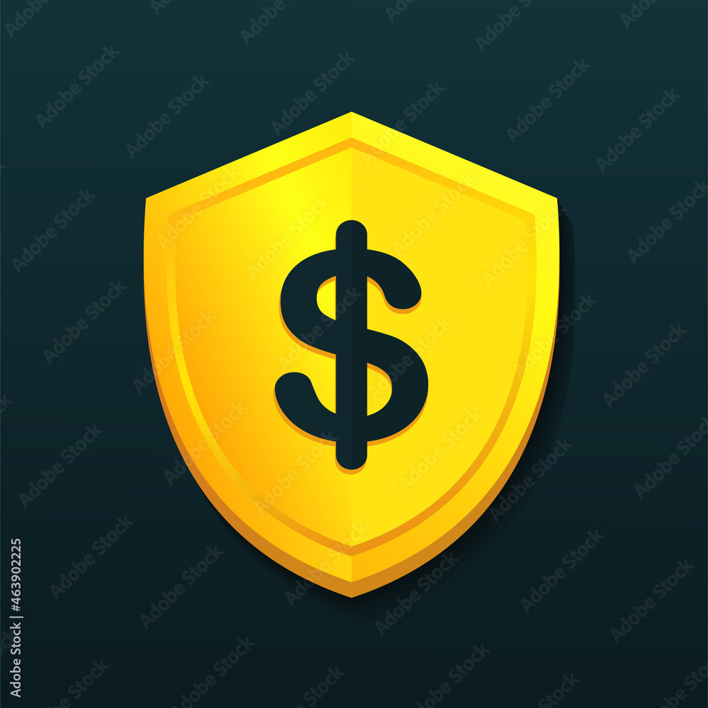 Shield with dollar icon. Illustration vector Shield with dollar icon. Illustration vector