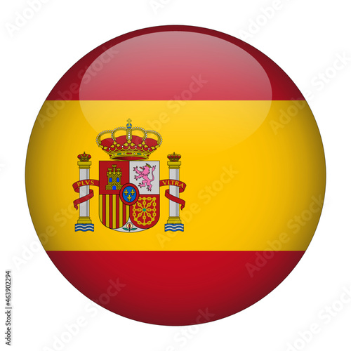 Spain 3D Rounded Country Flag button Icon
