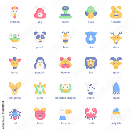 Wallpaper Mural Animal icon pack for your website design, logo, app, UI. Animal icon flat design. Vector graphics illustration and editable stroke. Torontodigital.ca