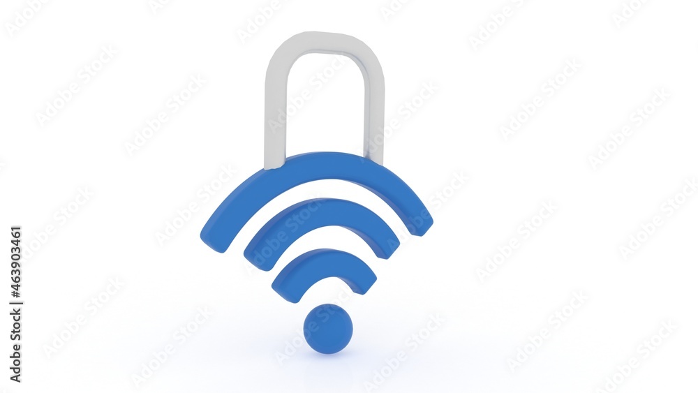 3d illustration lock wifi protection security concept
3d illustration lock wifi protection security concept