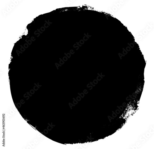 Watercolor black circle on white as background. Vector