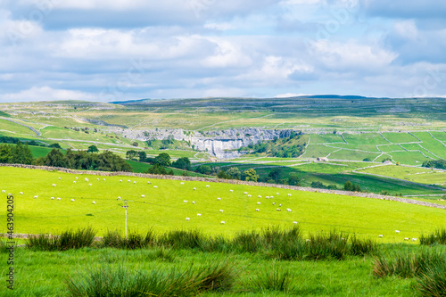 A view across the Yorkshire Dales close to Malham Cove, Yorkshire in summertime photo