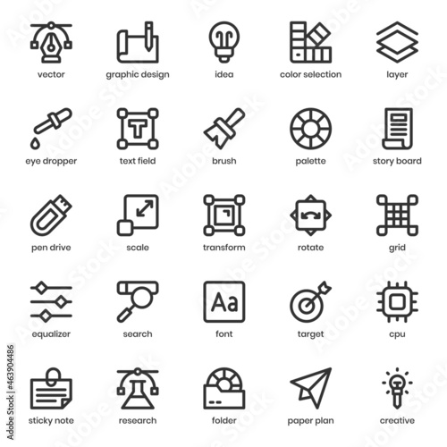 Design Thinking icon pack for your website design, logo, app, UI. Design Thinking icon outline design. Vector graphics illustration and editable stroke.