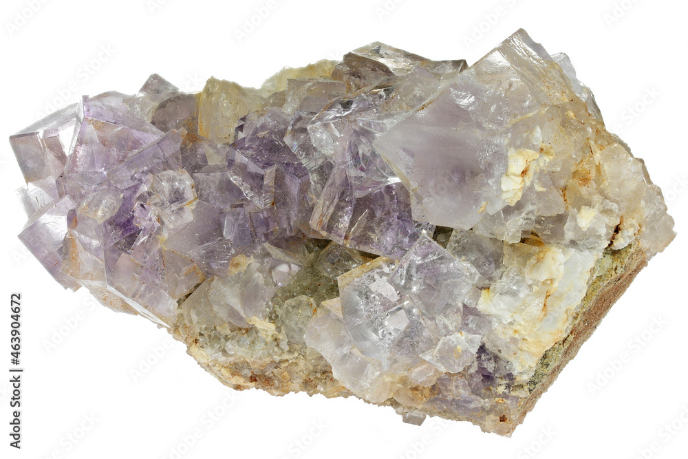 fluorite from Berbes, Spain isolated on white background