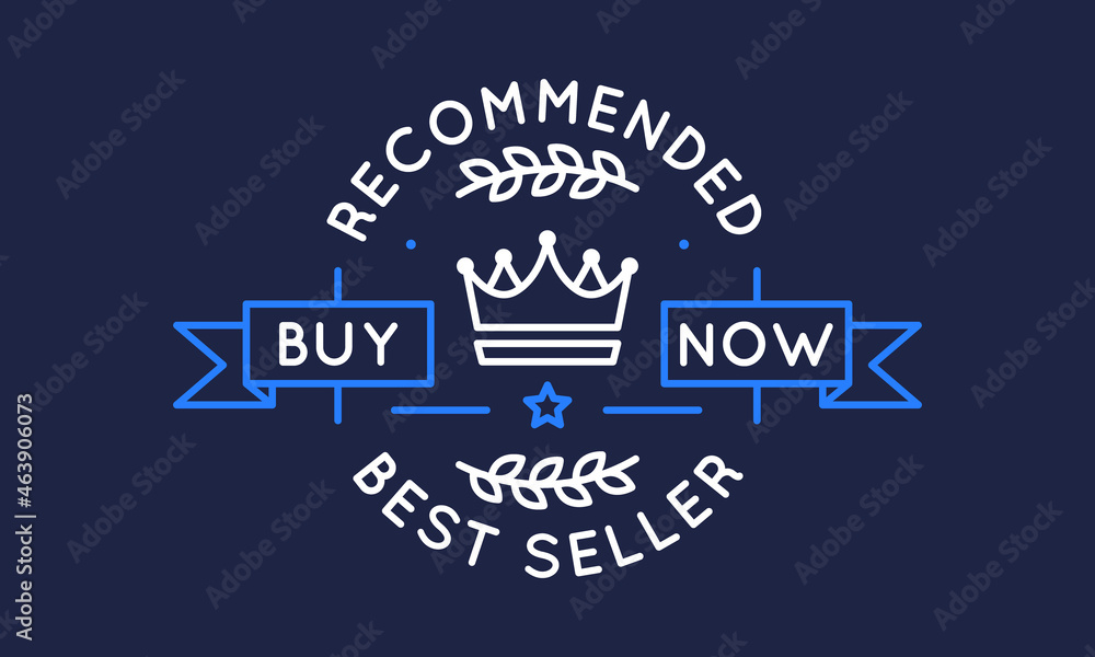 Bestseller logo, banner. Recommended product banner template for social media.
Bestseller logo with crown icon and banners. Best Seller label, badge, sticker. Vector illustration Bestseller logo, banner. Recommended product banner template for social media.
Bestseller logo with crown icon and banners. Best Seller label, badge, sticker. Vector illustration