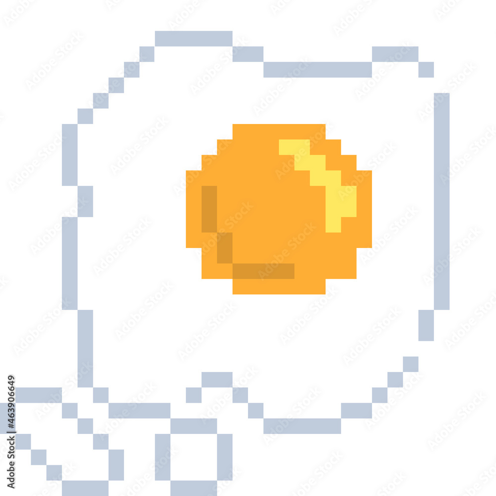 Pixel illustration of a fried egg