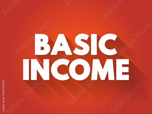 Basic income text quote, concept background