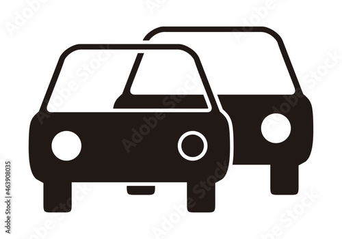 Icono de coche adelantando otro coche de tráfico.