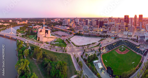 Sunset over the panoramic city 