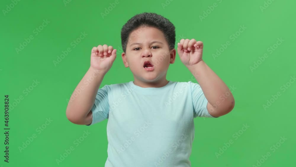 Little Asian Boy Action Like A Tiger On Green Screen Background
Little Asian Boy Action Like A Tiger On Green Screen Background