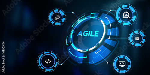 Business  Technology  Internet and network concept. Agile Software Development.3d illustration