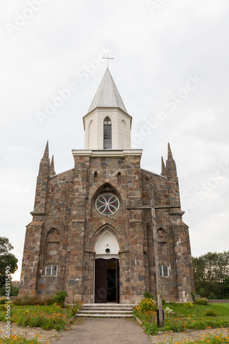 Church of the Virgin Mary Rosaria - a Catholic church in the agro-town Peski, Grodno region, Belarus photo