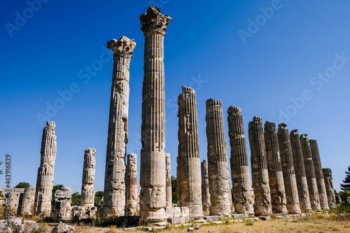 Zeus Olbios Temple, ancient Anatolian architecture of the Hellenistic period in the Roman province of Isauria, in present-day Uzuncaburc, Silifke, Mersin, Turkey photo