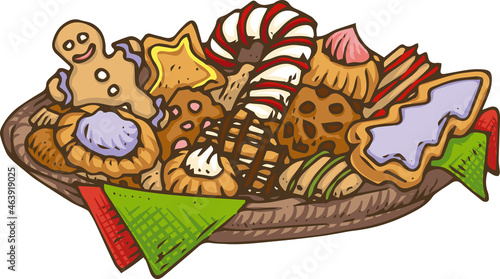 Platter with Christmas Cookies and Sweets