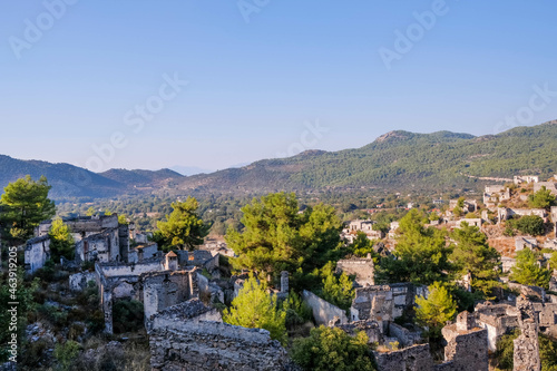 Ghost Town Kayakoy. The abandoned Greek village of Kayakoy, Fethiye, Turkey.	