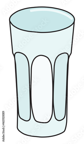 Highball collins cooler tumbler long drink cocktail glass vector illustration. Stylish hand-drawn doodle cartoon style illustration. For card, invitations, posters, bar menu, alcohol cook book recipe.