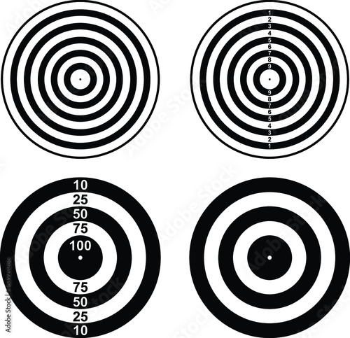 Bullseye Targets With and Without Numbers - Graphic Set