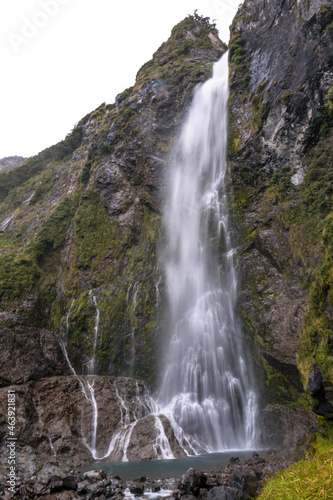 Devils Punchbowl Waterfall at the Arthur s Pass National Park.  New Zealand 