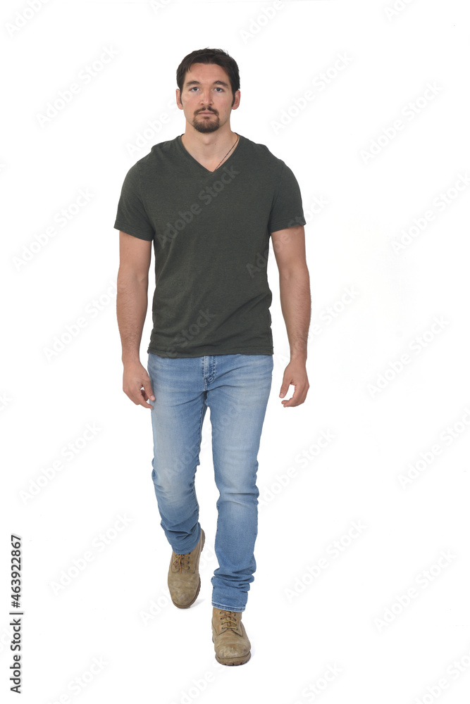front view man walking on white background front view man walking on white background
