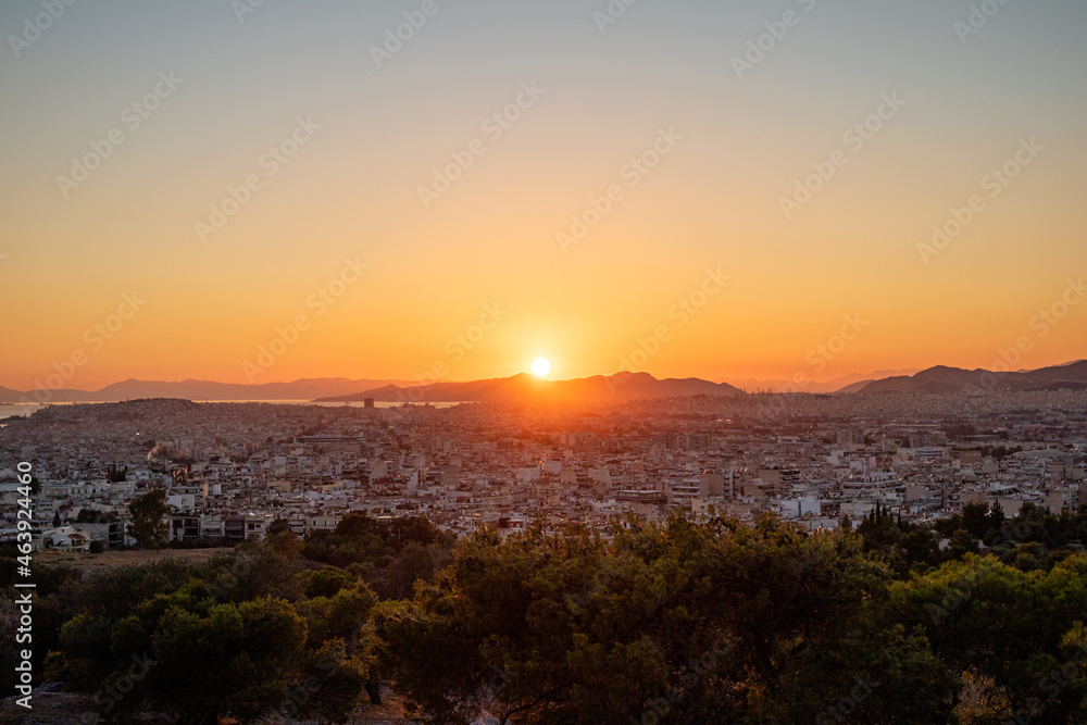 Sunset over Athens, Greece