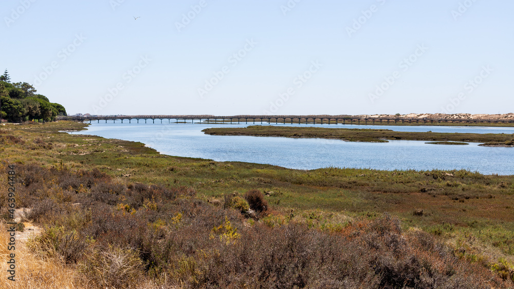 Beautiful view of the Ria Formosa Natural Park, Algarve