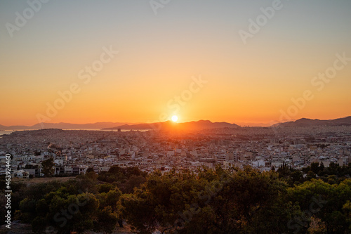 Sunset over Athens  Greece